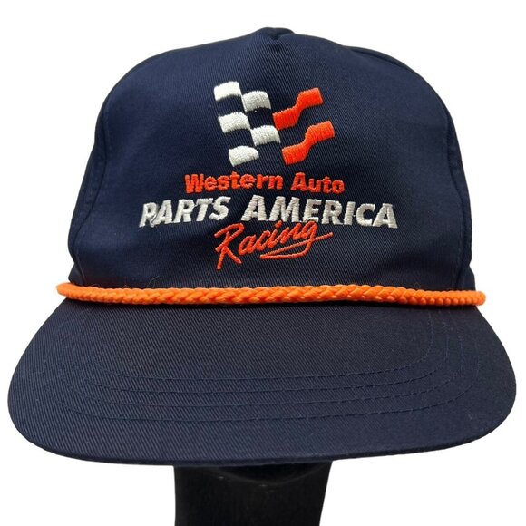 Western Auto Parts America Rope Brim Snapback Racing Hat Cap Vintage Retro 90's - Picture 1 of 9